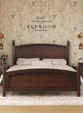 简美风乡村轻美式实木古床现代简约1.8M双人床复婚法式床奢床M916