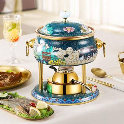 一珐WDM琅彩一人锅助小火锅家充气小火锅用小型酒精炉高端单人自