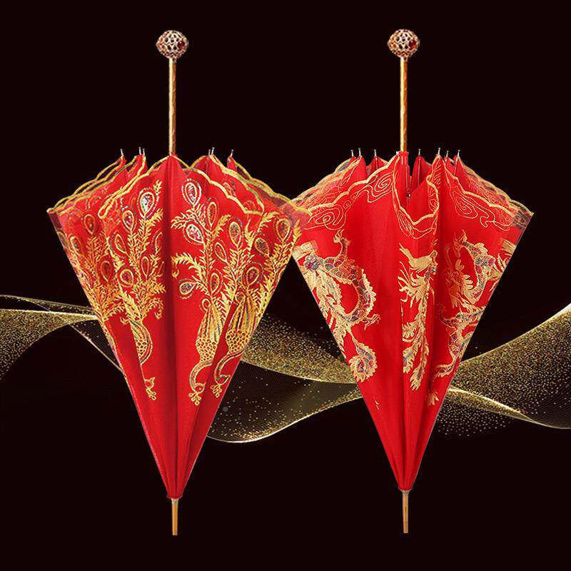 蕾丝婚伞雨伞出其它757喜红色红伞结婚赵之婚婚嫁婚礼伞嫁婚庆孙