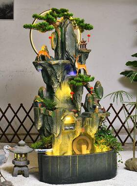 大型地WBO园假山流水喷鱼池落摆件客泉厅阳台庭院加湿装饰景观田