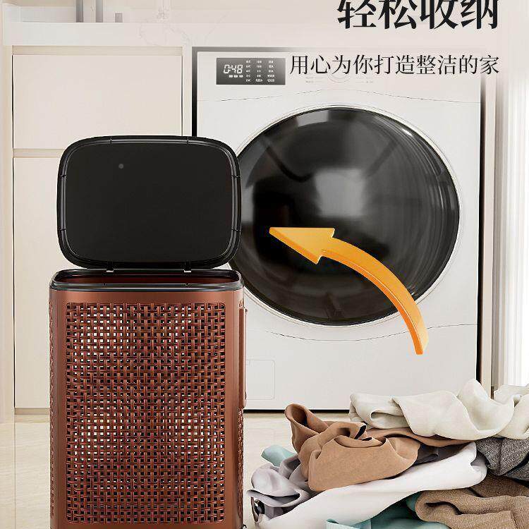 脏篓家衣服衣移动收纳大容量GF100615篮子用脏篮洗衣卫衣生间带轮