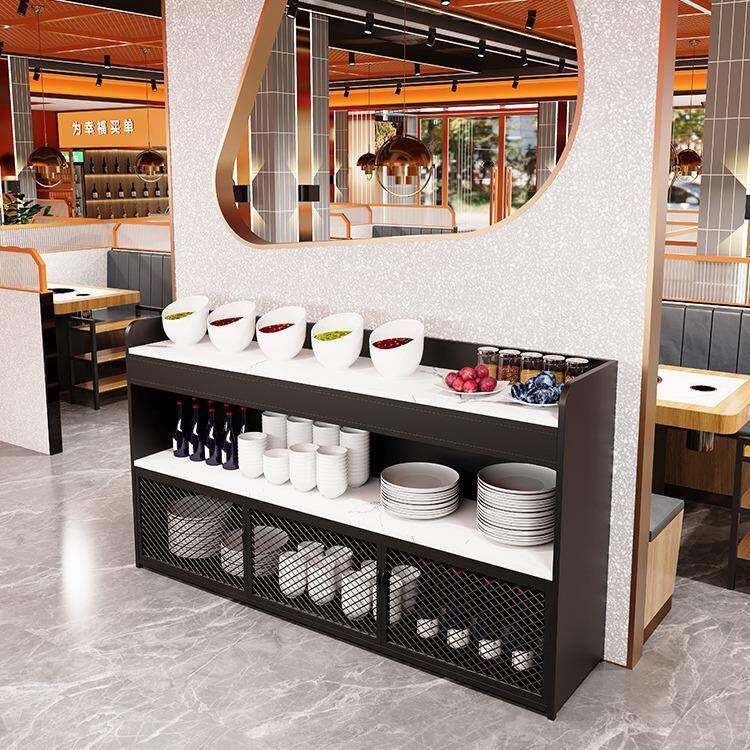 锅店料台烧烤22蘸料台小料台自助水店火果凉菜摆台大调理石实木