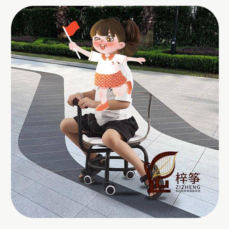 趣味儿童车万向滑轮多功能儿童车旋转椅新款网红防摔哄娃小神器爆