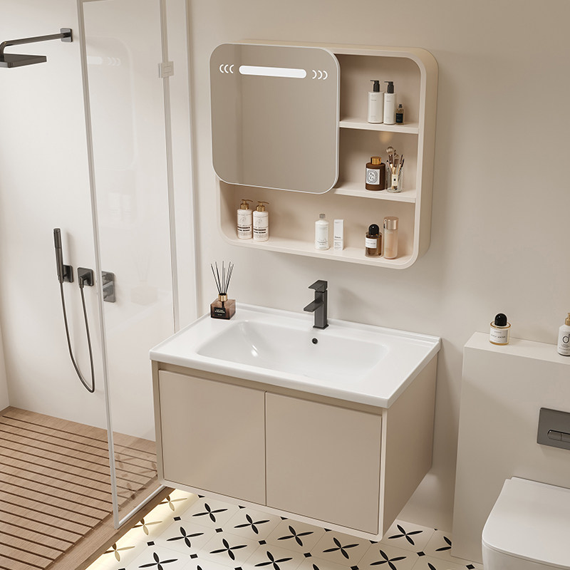 新款加厚蜂窝铝浴室柜卫生间盆洗脸盆台洗漱陶瓷洗手盆柜组合一体