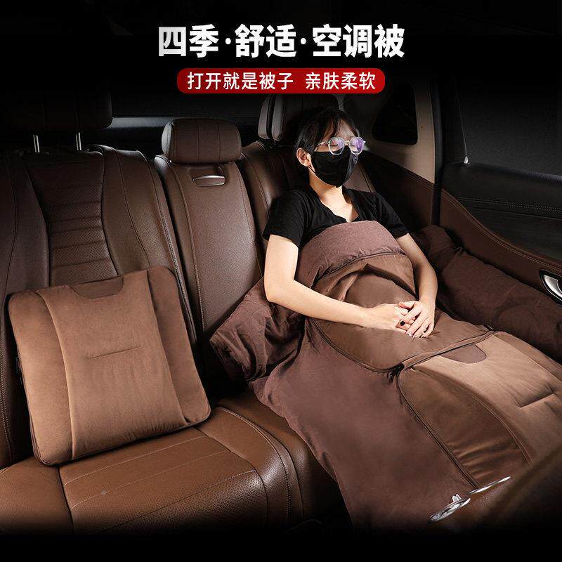 加汽车枕被抱子两用折叠厚四季婴儿绒车anmu-83载多功腰能车用空