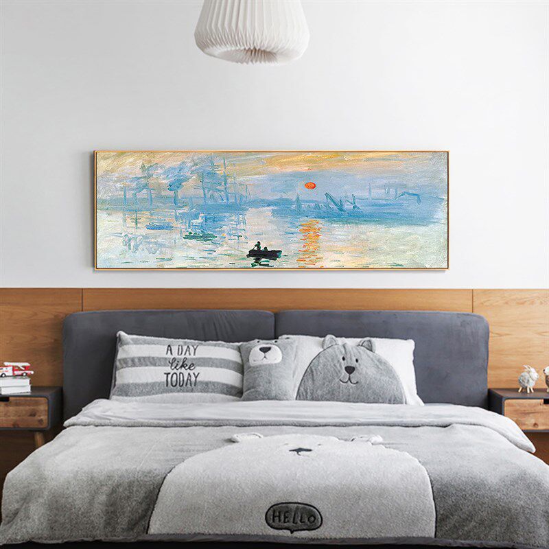 梵高装饰画卧室床头挂画沙发背景墙横幅油画名画丰收欧式客厅壁画