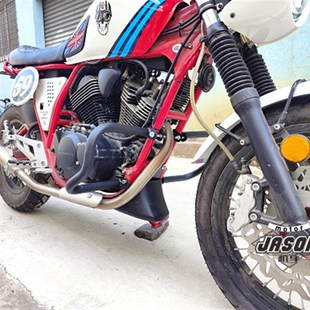 适用于龙嘉V咖250机车复古保险杆 LJ250-V改装国四电喷护杠防摔杠