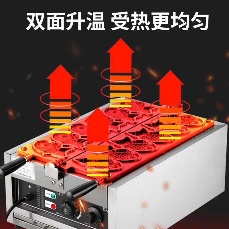 笑脸鸡蛋仔机商用摆摊设备鲷鱼烧专用模具机器网红小鱼饼机面包烧