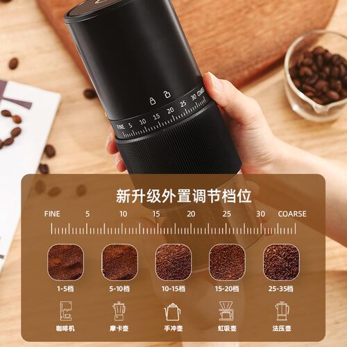 电动咖啡磨豆机咖啡豆研磨机家用小型手磨咖啡机磨豆器咖啡研磨机