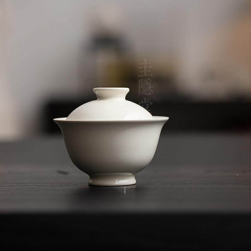 圭隐器堂草木灰瓷手工盖碗家用覆陶单个58999泡茶碗分古茶防烫手