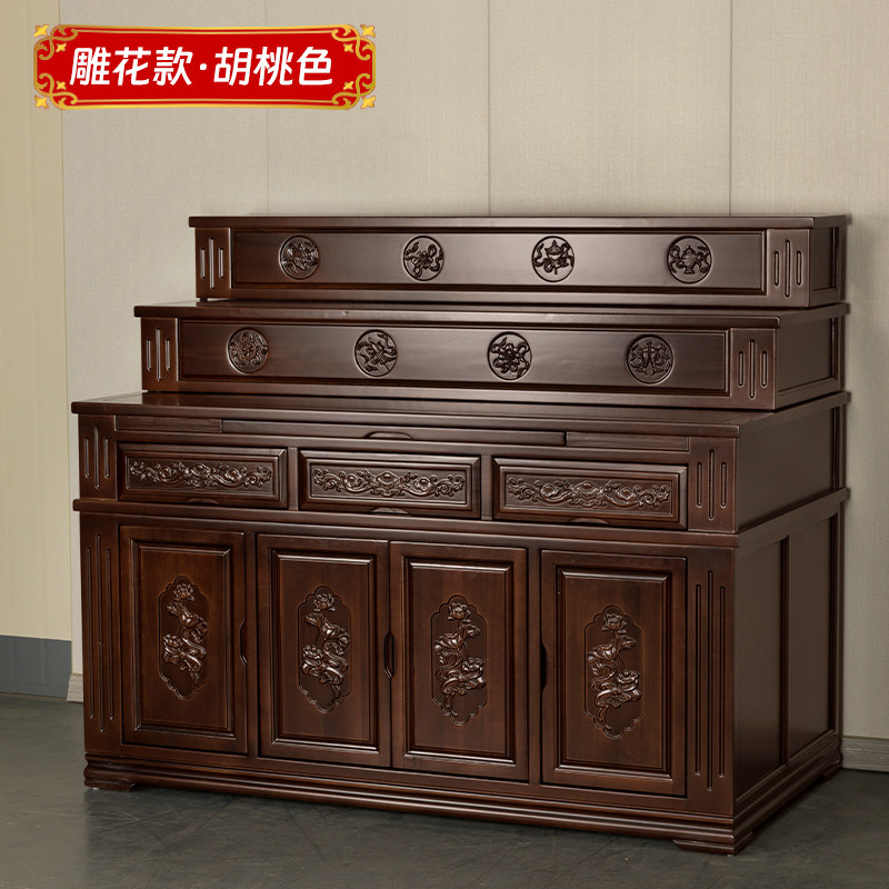 新中式藏式三层佛台多层实木供桌关公观音供台家用佛台佛柜神台柜图片