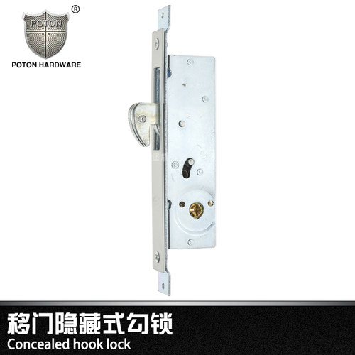 室内吊趟门锁隐藏式设计弹珠材质为铁 适用於卧室的移门锁 简约风