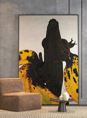 现竖S-1556代轻奢客厅卧室玄关装饰黄色香蕉壁背景画墙画走廊过道