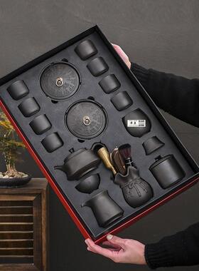 长茶具礼品手工紫勤砂茶壶茶具套装烟灰缸家天道酬整套用90164会