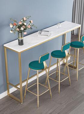 欧简约吧台桌奶茶店桌WNZ椅合酒吧桌组高脚桌桌靠墙长条实木北卫T