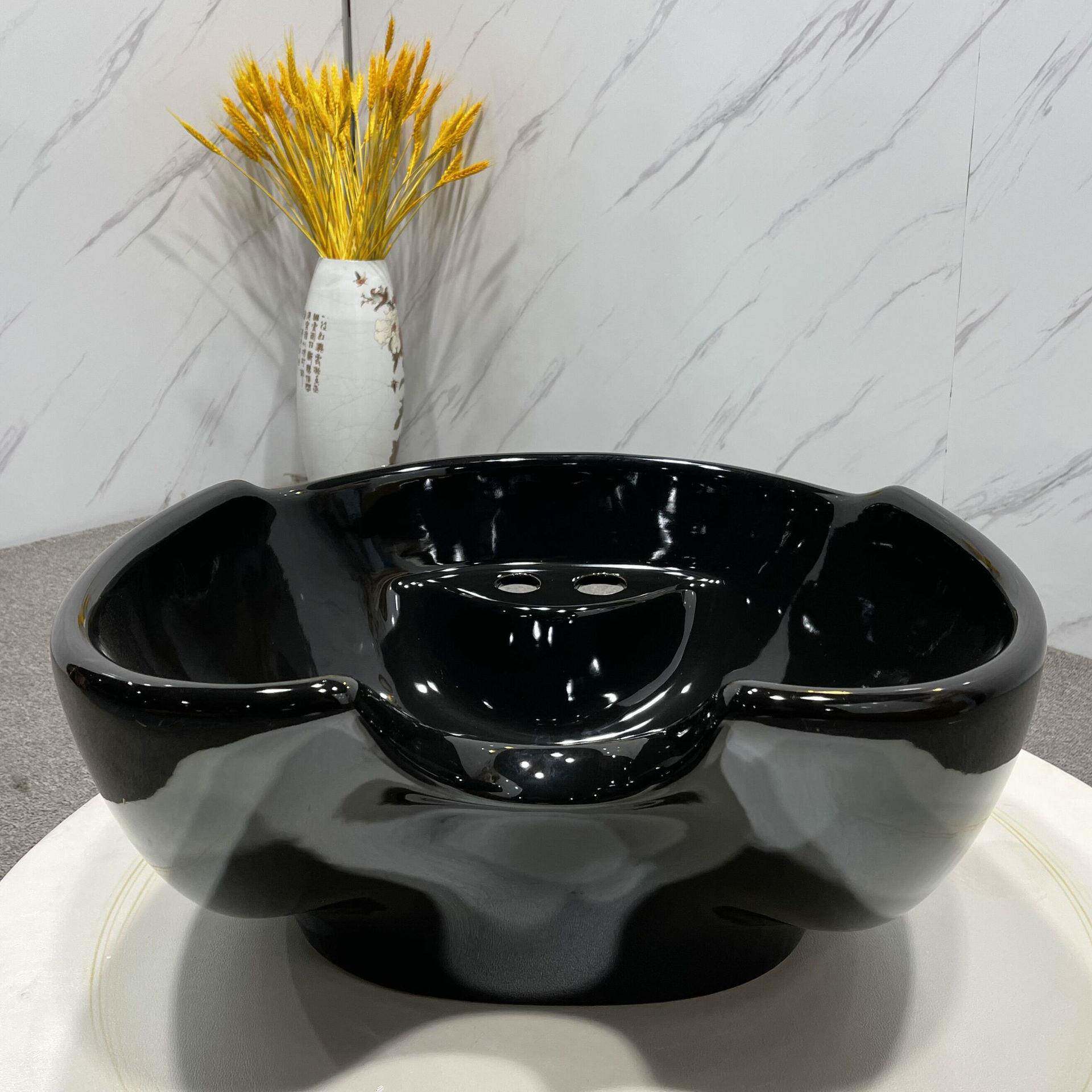 洗头床陶瓷盆配件/龙简现约发店发廊专用简约沙疗美发头冲水盆