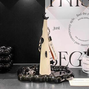 北欧风星镀月玄关纳架电陶瓷精致钥架匙子高颜值收客厅茶几小收纳