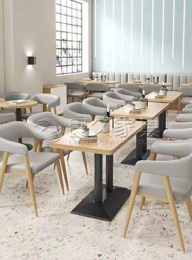 网红组奶茶店桌椅合甜商品店汉堡咖啡厅火锅店餐厅沙84108用靠墙