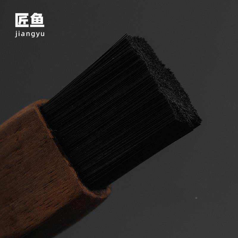 RHH鱼简约胡桃木茶刷毛实木养硬壶笔不匠掉毛清洁茶扫盘水刷功夫