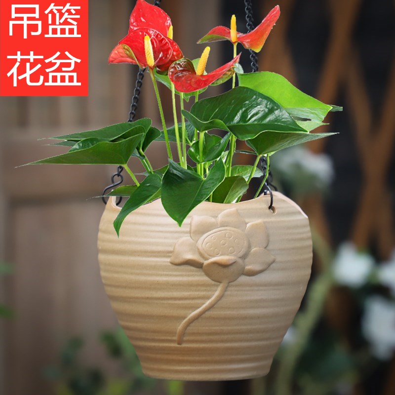 复古粗陶透气清新多肉植物陶瓷花盆新款简约盆栽绿植肉肉盆发财树