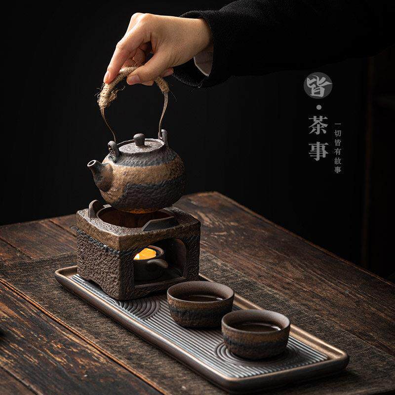 用温茶小套装式功夫中茶具客厅陶办公室一壶两杯粗茶杯cjtz2111茶