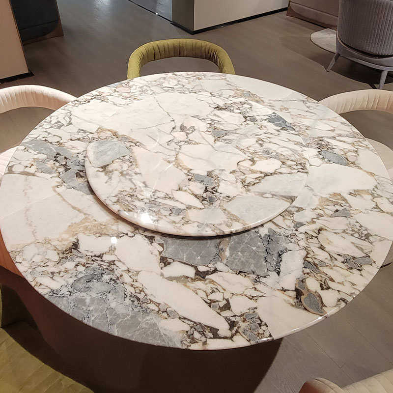 天然大理石台面奢石圆形面板做制定可长方形单板定电视柜茶几餐桌