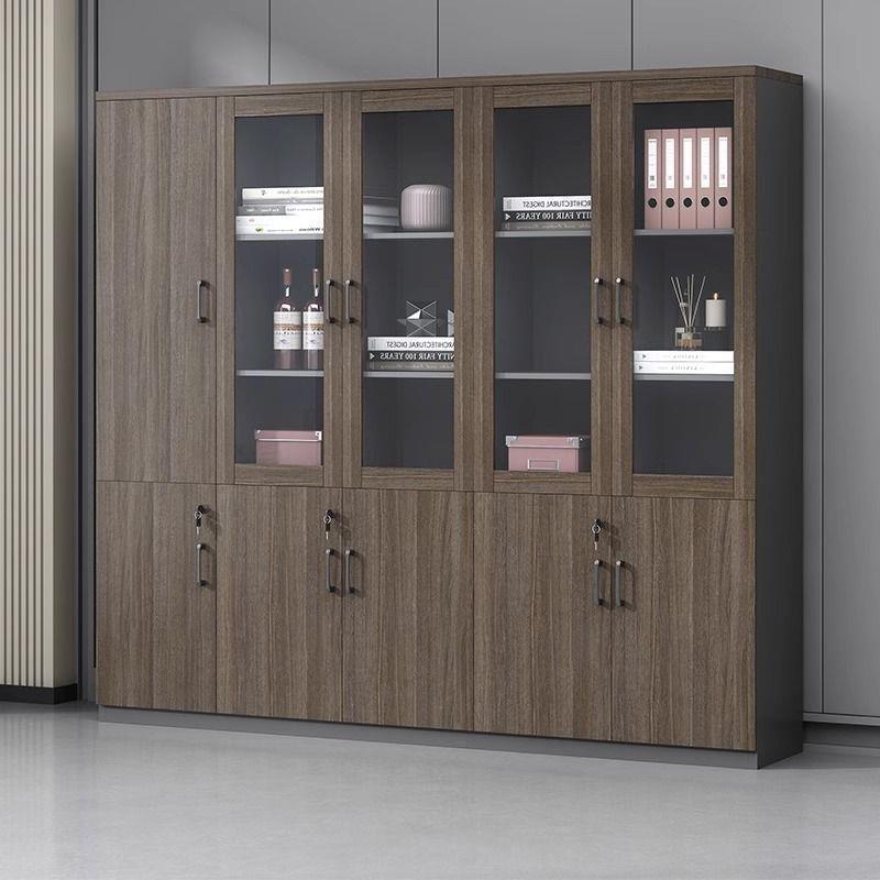 办公室书柜档案柜木质组合多层文件柜带锁储物高柜资料柜简约现代