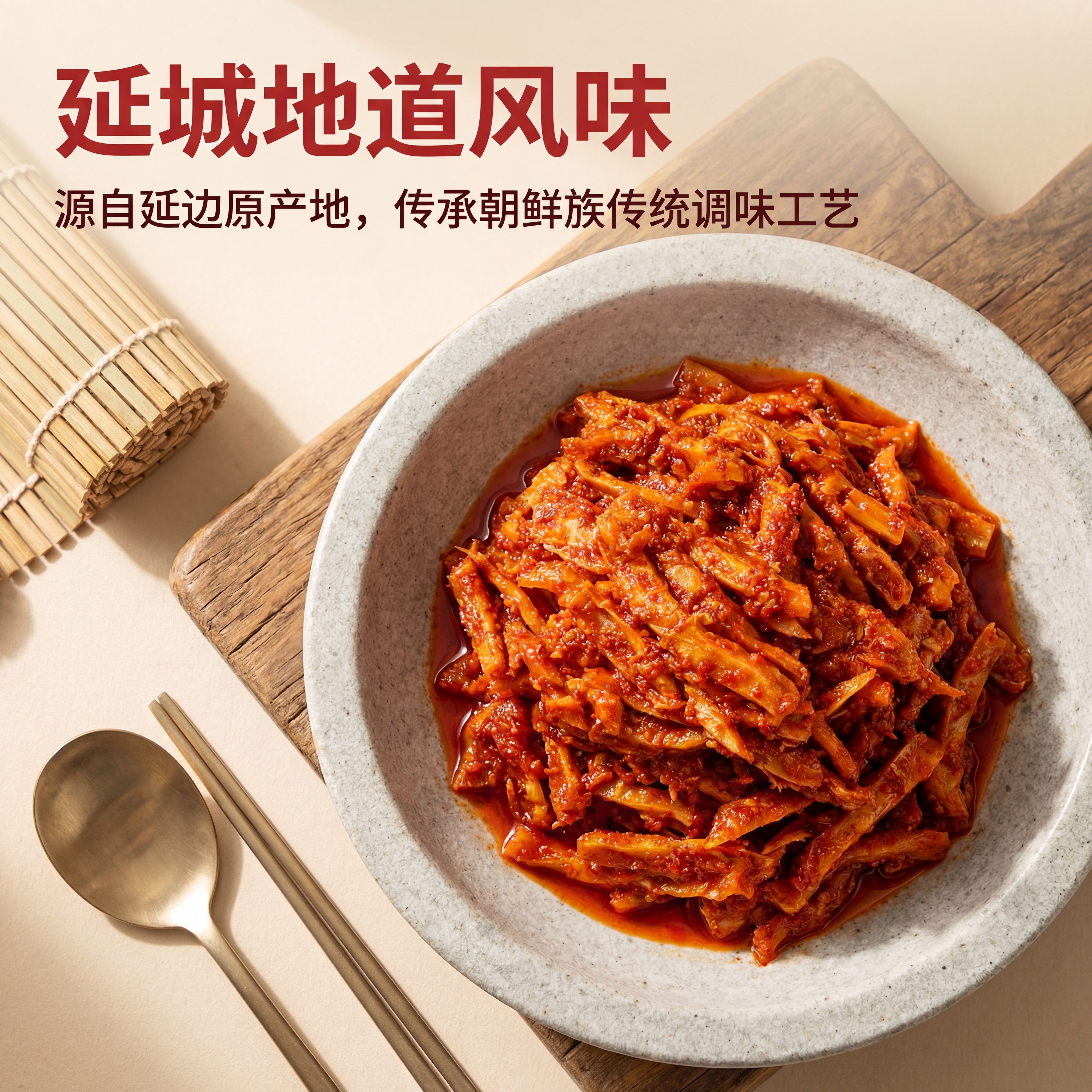 延城牛板筋正宗延边朝鲜延边族牛筋下饭酱菜小包装甜辣味零食小吃