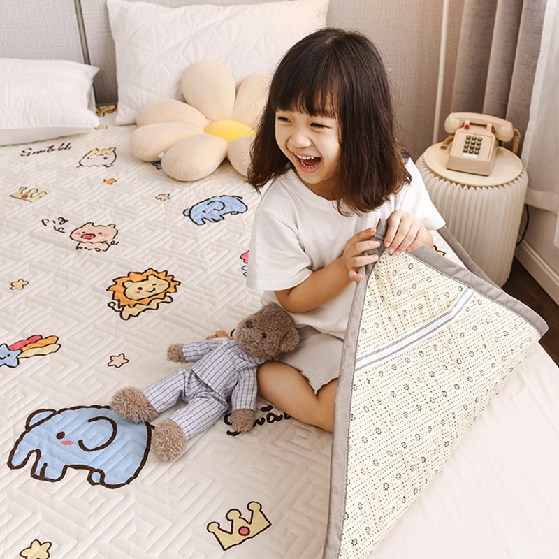 纯棉榻榻米床盖2021新款防滑四季通用炕盖儿童夹棉直角床单单件