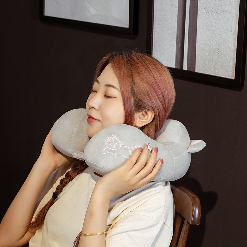 卡通u型护颈枕护颈椎脖子靠枕头午睡觉用可爱飞机旅行车用办公室