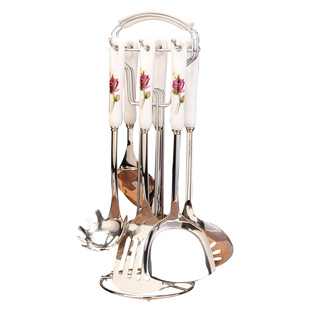 不锈钢厨具七件套锅铲套装厨房用品炒菜铲子汤勺大全家用全套炊具