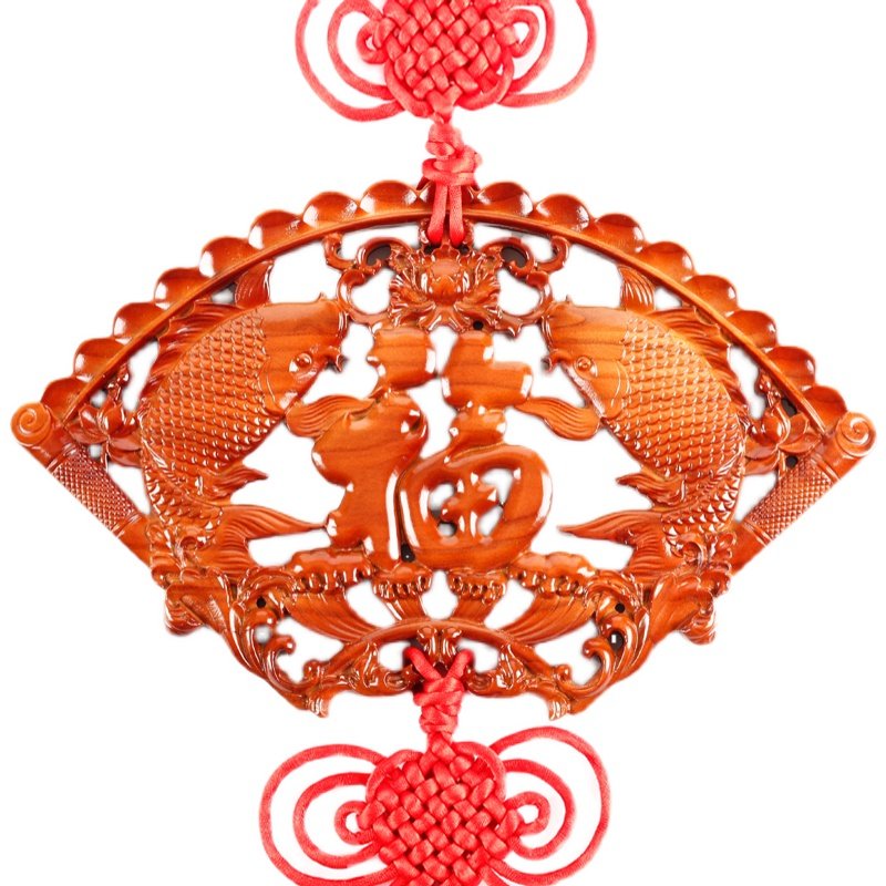 中国结福字桃木挂件镇宅乔迁送礼客厅扇形实木装饰壁挂木雕工艺品,家居饰品,木雕,淘宝优惠券,粉丝福利购,淘宝优惠卷