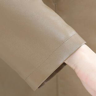 皮衣外套女春秋加绒保暖中长款中年妈妈皮棉衣洋气高贵带毛领皮袄