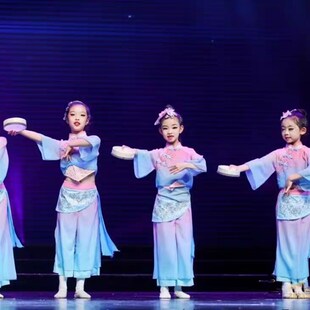 新款中国风秧歌服采茶服古典舞演出服民族手鼓舞画茶闲情抒舞蹈服