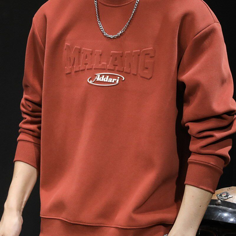 红色加绒卫衣男秋冬款圆领男款衣服秋季2024新款长袖男士大码男装