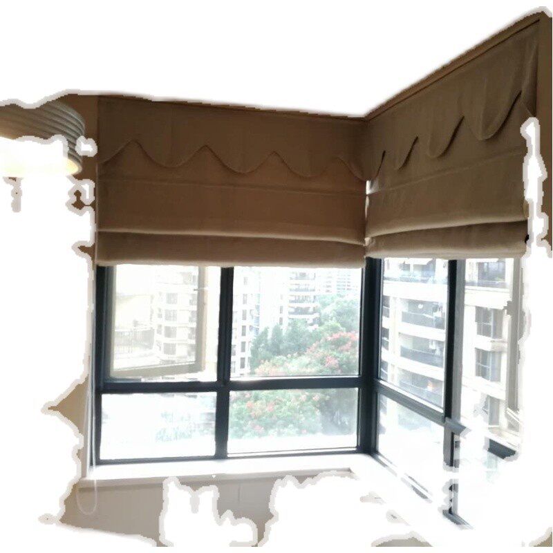 罗马帘升降轨道布百叶铝合金拉珠控制升降顶装侧装直轨静音轨