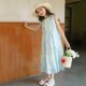 儿童无袖 女童连衣裙2025夏季 新款 裙子中大童晕染长裙小个子背心裙