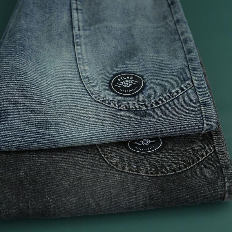 2024秋冬加绒新款大口袋休闲牛仔裤女大码宽松百搭哈伦长裤老爹裤