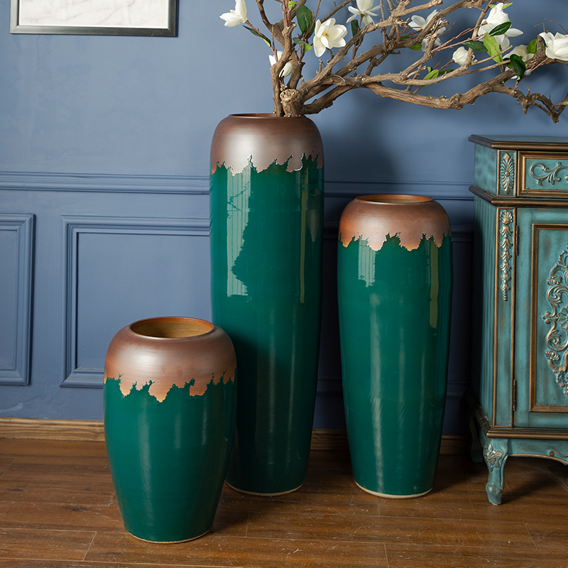 插花干花大落地瓷器景德镇陶瓷花瓶摆件陶罐客厅酒店电视柜装饰品