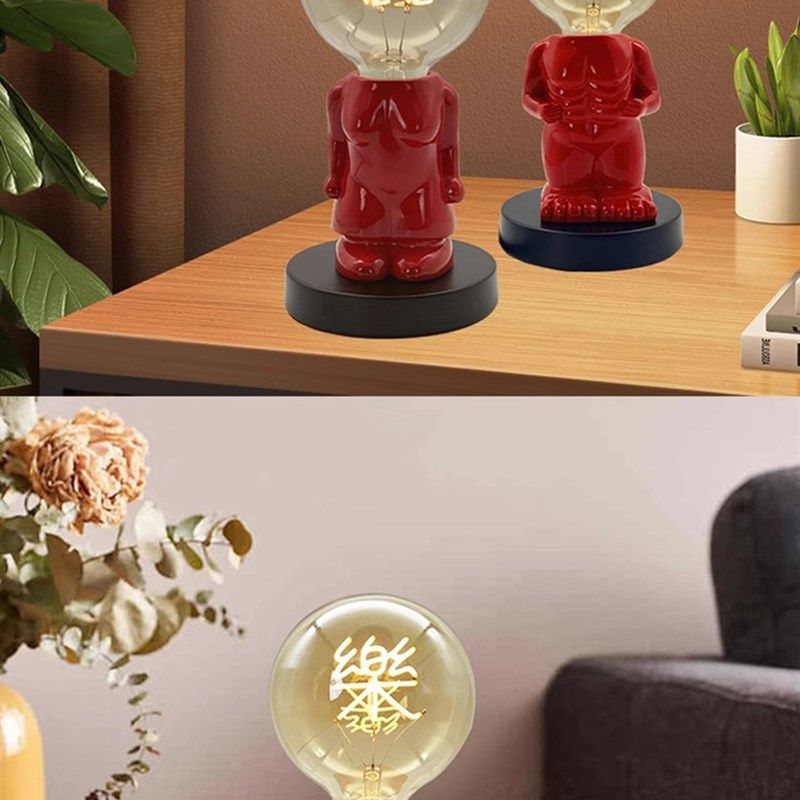 创意台灯卧室床头灯结婚陪嫁装饰台灯北欧书桌氛围小夜灯喜灯,家装灯饰光源,装饰台灯,淘宝优惠券,粉丝福利购,淘宝优惠卷