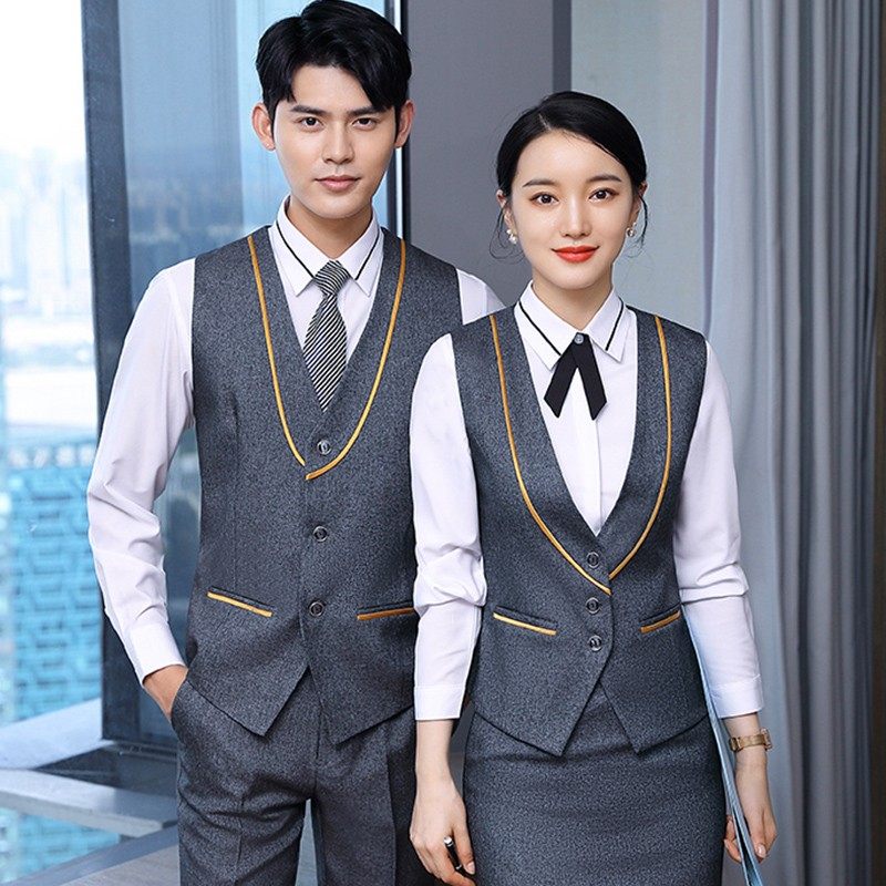 职业马甲套装女酒店餐饮服务员工作服前台收银员工装空姐制服秋冬