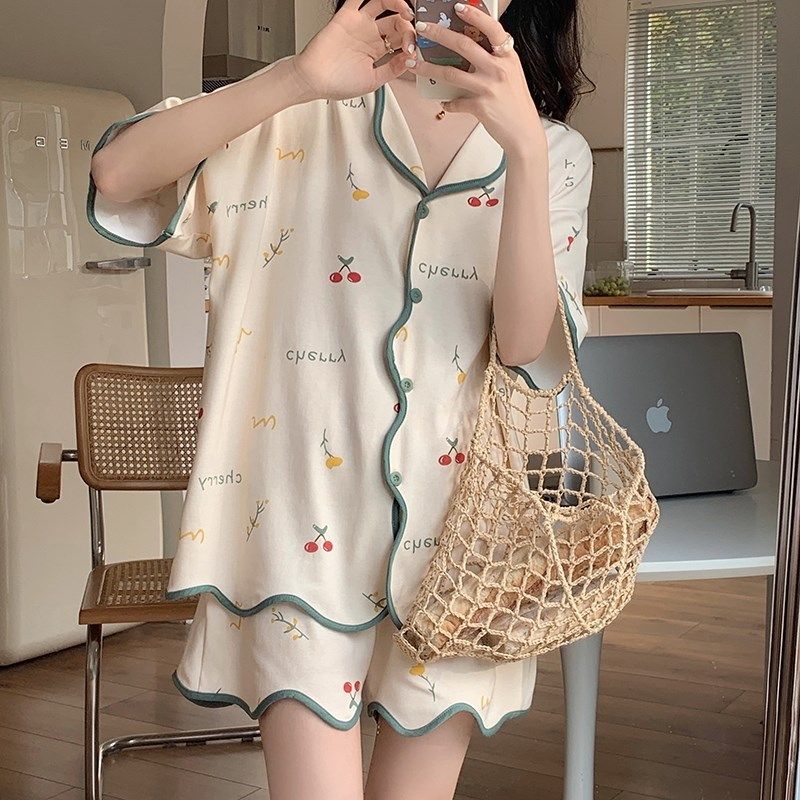 夏季睡衣女款纯棉短袖短裤套装网红风可爱夏天夏款家居服2025新款,女士内衣/男士内衣/家居服,睡衣/家居服套装,淘宝优惠券,粉丝福利购,淘宝优惠卷