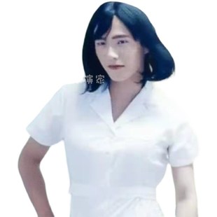 舞台搞笑表演反串假发男扮女装假发逼真直播道具网红头套cos假发