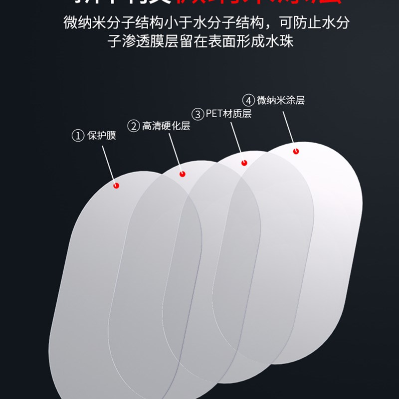 汽车后视镜防雨膜反光镜防雨驱水贴车用防雾贴倒车镜汽车贴膜贴纸