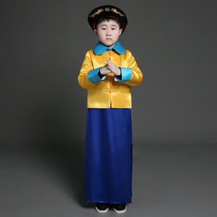 男童古装清朝皇帝御前带刀护卫小男孩古代官兵侍卫舞台表演出服装