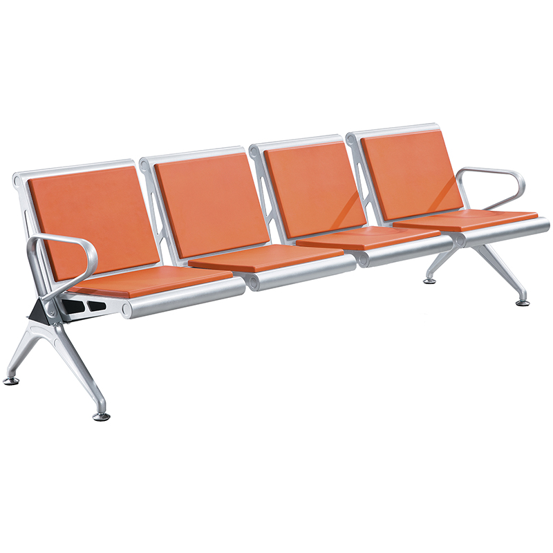 三角横梁pu垫3人位排椅聚氨酯联排公共座椅医院候诊椅不锈钢沙发
