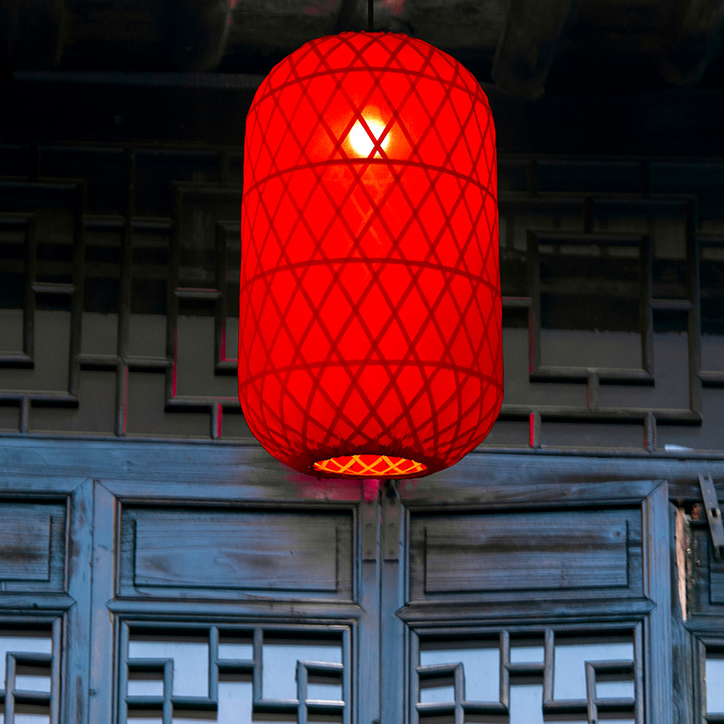 竹编灯笼广告红灯笼印字复古风日式仿古中式饭店火锅大排档吊灯罩