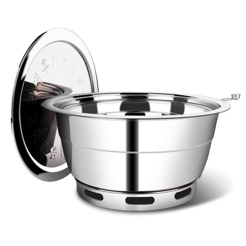 韩式碳烤炉商用炭火烤肉炉镶嵌式圆形烧烤炉自助炭烤炉加厚炭烤锅