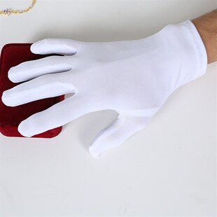 雪尔手套男女士礼仪开车表演春夏防晒阅兵珠宝高弹力黑红白色薄款