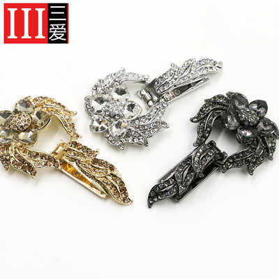 三爱纽扣女貂皮大衣扣子带钻鸭嘴扣水钻对扣装饰领皮草扣搭扣